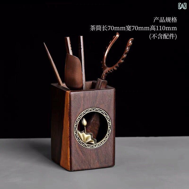 茶道具 黒檀木 茶道六君子 フルセット ダマスカス鋼 茶挟 茶匙 天然木製 高級感 茶器 本格茶道用 煎茶道具 お茶席
