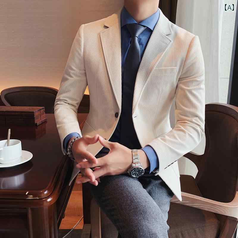 テーラードジャケット メンズ 春秋 コーデュロイ コットンポリエステル混紡 都心 ビジネス 普段使い スリムフィット 耐久性 形態安定