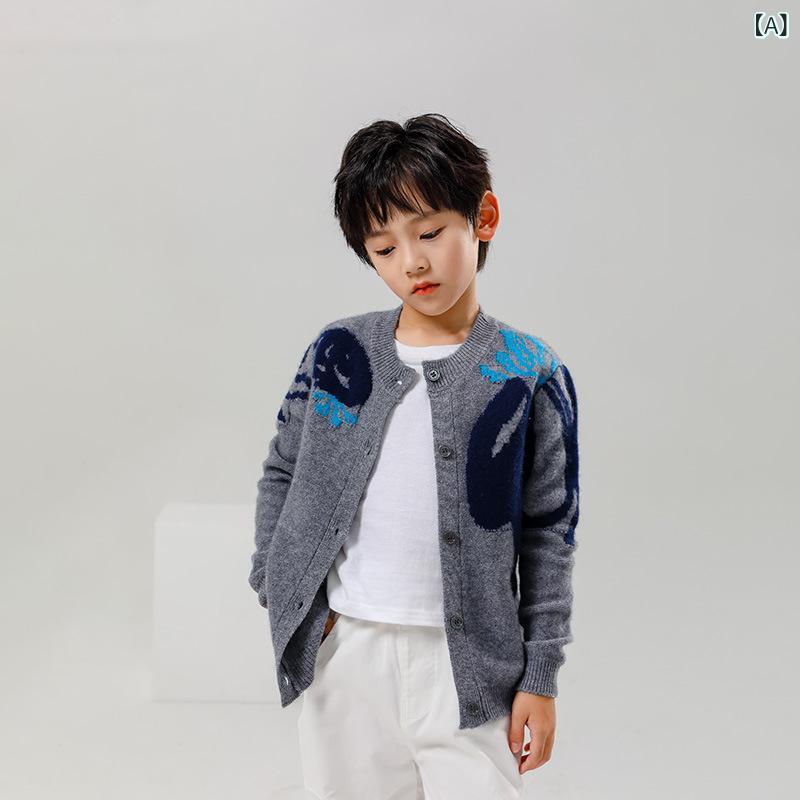 カーディガン 男女兼用 キッズ ベビー 男の子 女の子 カシミヤ ニット 長袖 ラウンドネック 丸首 厚手 肉厚 春秋 リンクコーデ お揃い ペアルック 普段着 通園 通学 部屋着 ルームウェア 羽織り 上着 暖かい|ラ・グラーヌ