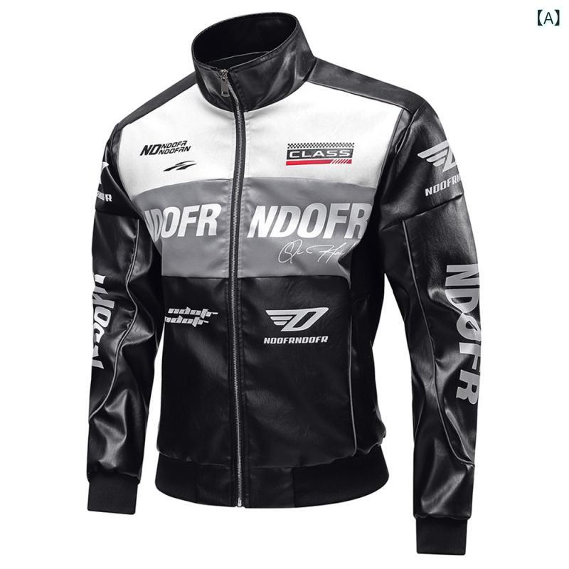 レザージャケット メンズ ライダースジャケット PUレザー スタンドカラー ジップアップ ゆったり ルーズフィット ストリート系 ファッション 春秋 カジュアル