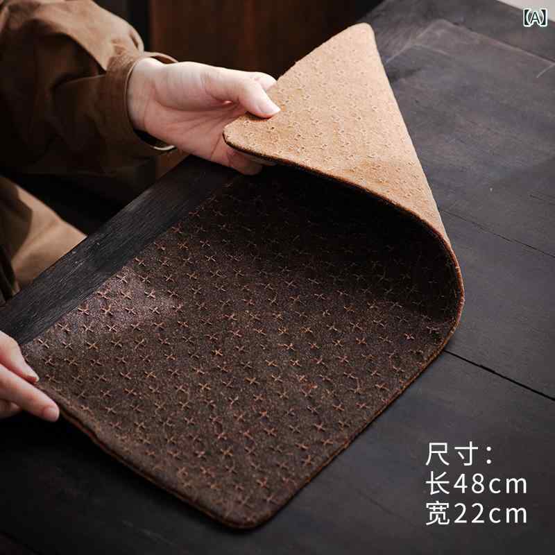 茶席 茶器マット 香雲紗 シャンユンシャー 柞蚕シルク 鶴柄 中国風 中華風 古布調 ライトラグジュアリー 高級感 上質 布製 耐熱 ティーマット おもてなし