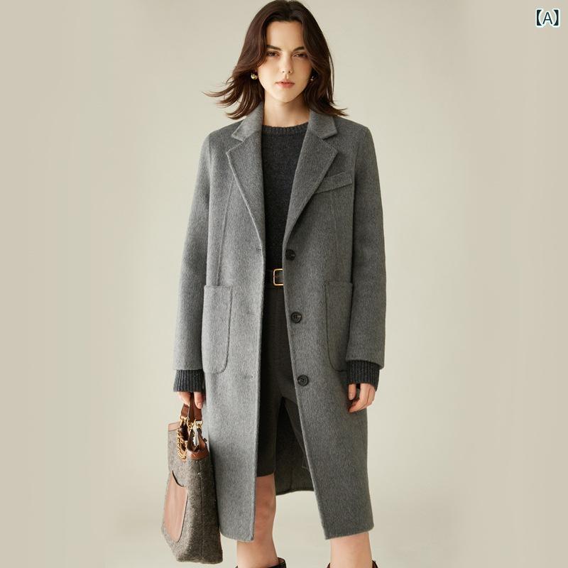 厚地の外套 レディース レトロ 杉綾模様柄 絨毛 駱駝 ダブル人間の顔 真っただ中丈 テーラードカラー 窈窕たる 通い 事務所 商行為 好いたらしいめ かっこ良い 3つ名取り草 御手々お手伝いさん 秋冬 アウター 日用品雑貨・文房具・手芸-その他