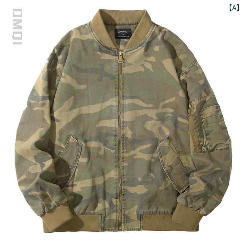 ジャケット メンズ MA-1 フライトジャケット スタジャン 迷彩柄 カモフラ ヴィンテージ加工 レトロ 厚手 ショート丈 大きいサイズ ビッグサイズ アメカジ 春秋 コットン 耐久性