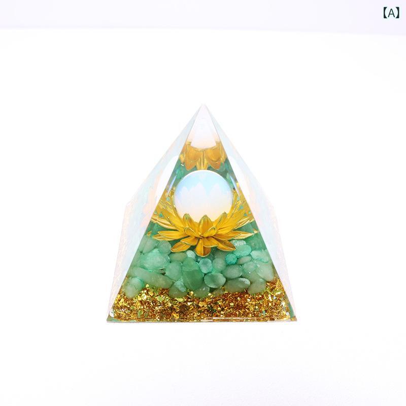 置物 クリスタルレジン パワーストーン さざれ石 ピラミッド 球体 オブジェ 卓上 インテリア 飾り ヒーリング 浄化 ラッキーアイテム