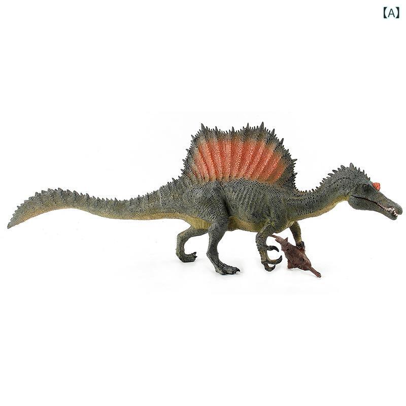 恐竜フィギュア 子供向け ジュラ紀 リアル スピノサウルス ソリッド プラスチック製 魚食恐竜 固定ポーズ 大型 観賞用 ディスプレイ 模型玩具