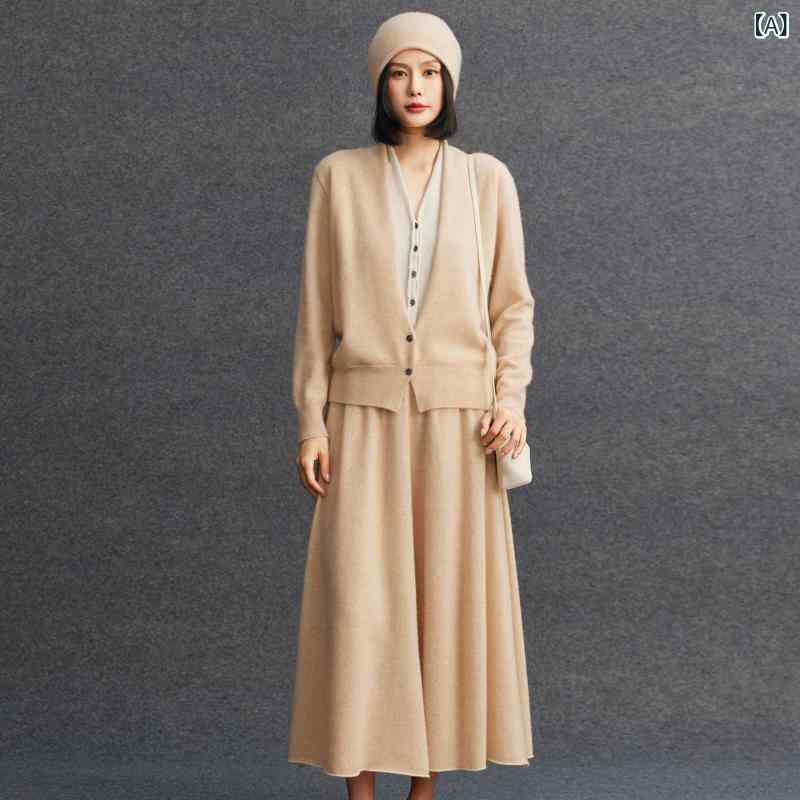 ニット カーディガン レディース 女性用 カシミヤ混 切り替え バイカラー Vネック V字襟 長袖 シンプル カジュアル 上品 高級感 着回し 普段使い 通勤 オフィス デイリー 秋冬