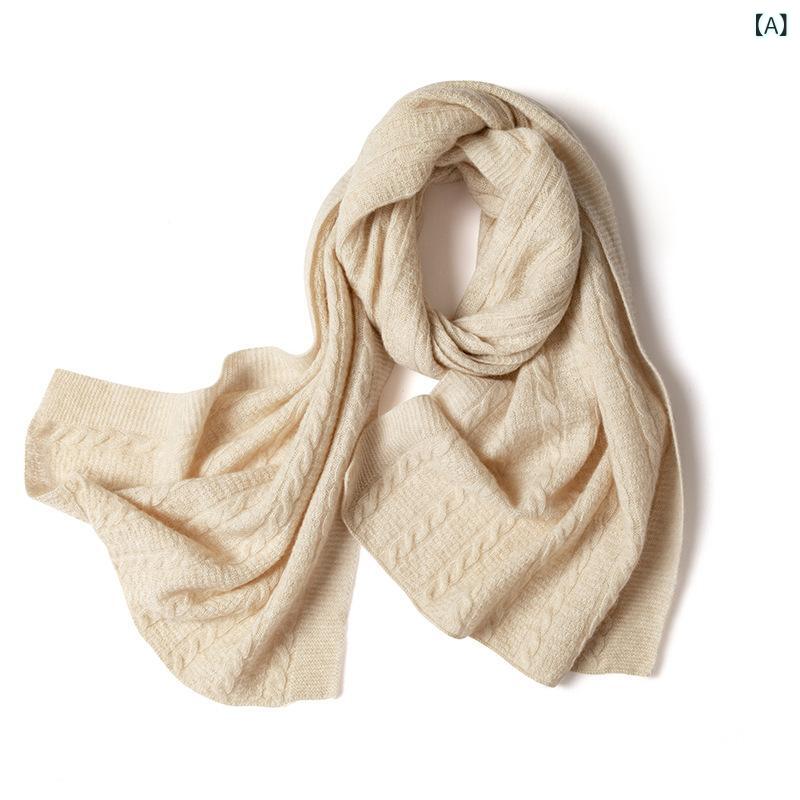 ストール 男女兼用 純カシミヤ ニット 厚手 ロング丈 大判 マフラー ネックウォーマー 秋冬 防寒 保温 多機能 上品 カジュアル ウォッシャブル 肩掛け 首巻き