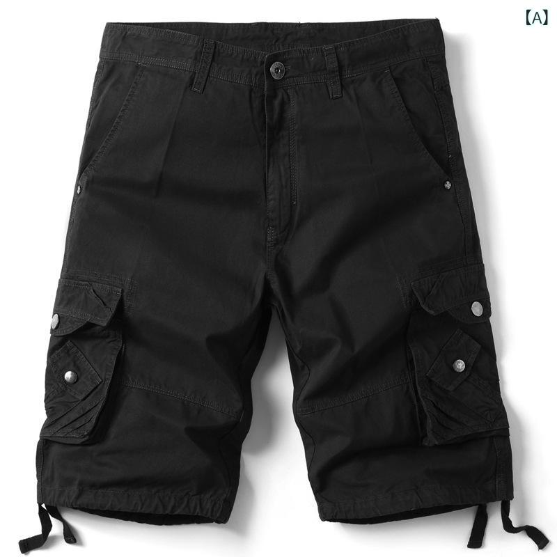 ハーフパンツ メンズ 男性用 ワークウェア 作業着 迷彩柄 ゆったり ストレート 大きいサイズ 多ポケット ポリエステル コットン 混紡 カジュアル 普段使い アウトドア 夏