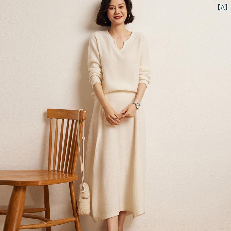 編み物 レディース 成人女性用 カシミール雑ぜ合わせる ゆったり ルーズフィット V素っ首 長袖 真っただ中ゲージ 分かりやすい 無地 着回し人並み外れた 成年者心地好い 伸び伸びする表現スタイル 秋冬 ティーシャツ トップス