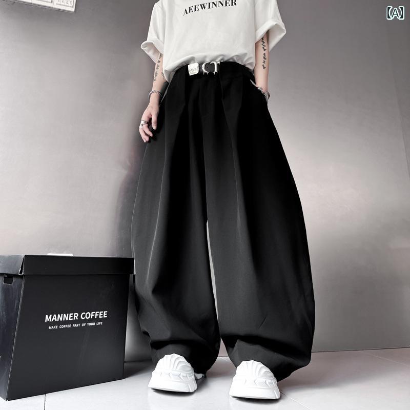 カジュアルパンツ 男女兼用 韓国風 リラックススタイル ルーズフィット ゆったりシルエット 着痩せ効果 ドレープ感 万能 ジョガーパンツ カーブパンツ 裏起毛 ロング丈 ブラック パープル ベージュ 普段使い ストリート系 ボトムス