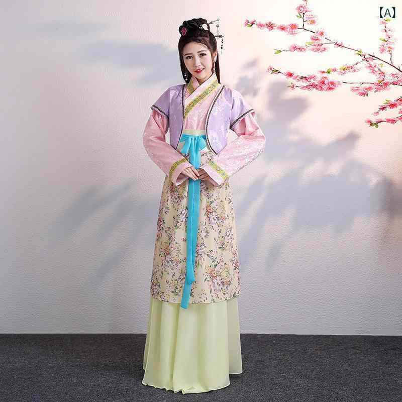 漢服 レディース 台湾風 レトロ 貴婦人風 シフォン 小花柄 秀禾服 ブライズメイド 侍女 御手伝い人 婚礼の儀 寄り合い お召しもの お召しもの 衣装 ドレス-レディースファッション