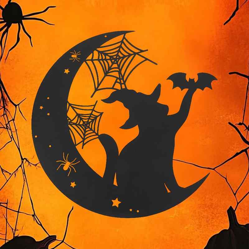 ウォールデコ ハロウィン イベント アイアンアート アニマルモチーフ シンプル モダン 個性的 ブラック ホワイト リビング 玄関 店舗 カフェ 空間演出 装飾品 インテリア アートパネル