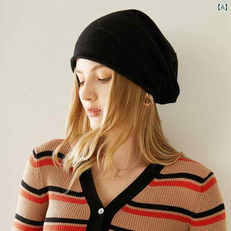 ニット帽 レディース ピュア カシミヤ 山羊絨 ワッチキャップ 秋冬 韓国風 ファッション カジュアル ストリート 防寒 保温 シンプル 普段使い 高級感