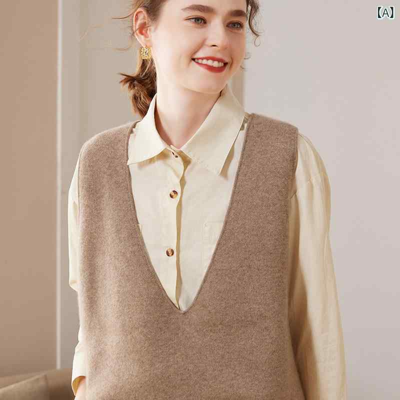 ベスト レディース 女性用 秋冬 カシミヤ 厚手 あったか Vネック プルオーバー ジレ ニットベスト 重ね着 羽織り 通勤 オフィス カジュアル 上品 エレガント 高級感