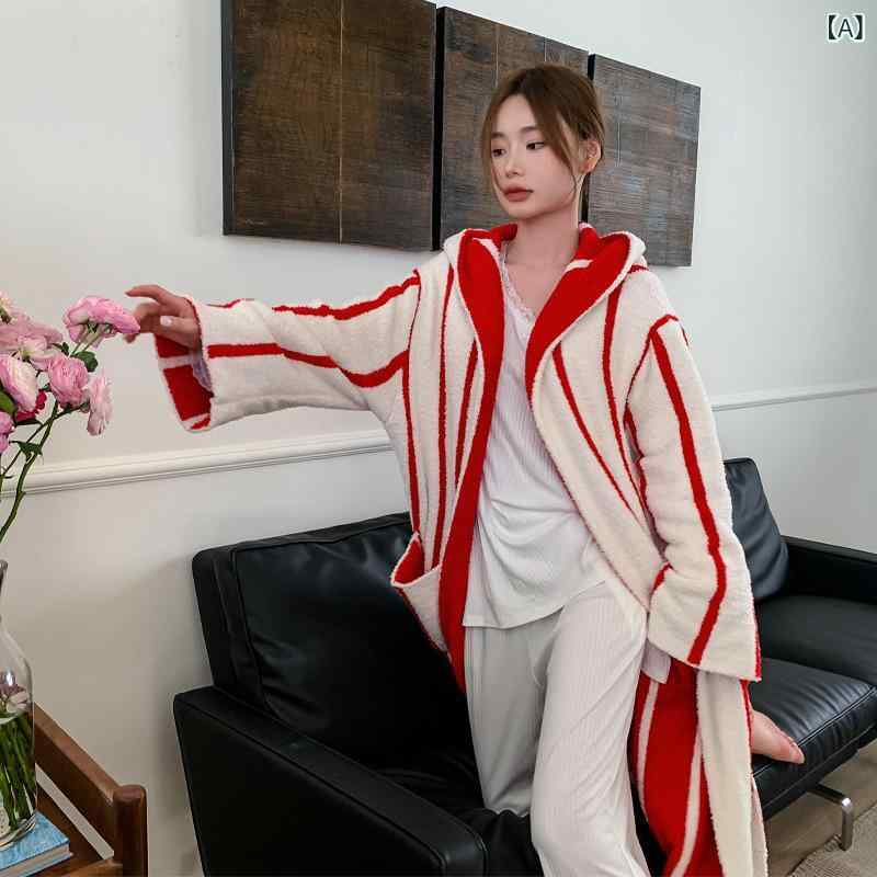 お部屋お召しもの ありの実 秋冬 朦々たる 保温 生あたたかい 御前上等感 フリース原料品 縞模様柄 ふわふわ もこもこ 好いたらしい 手当たり人並み外れた 伸ばすこと 通気性 お部屋着 ナイト爵お召しもの パジャマ 化粧着 バスローブ おうち第四次元 ワンマイルウェア お旅人宿