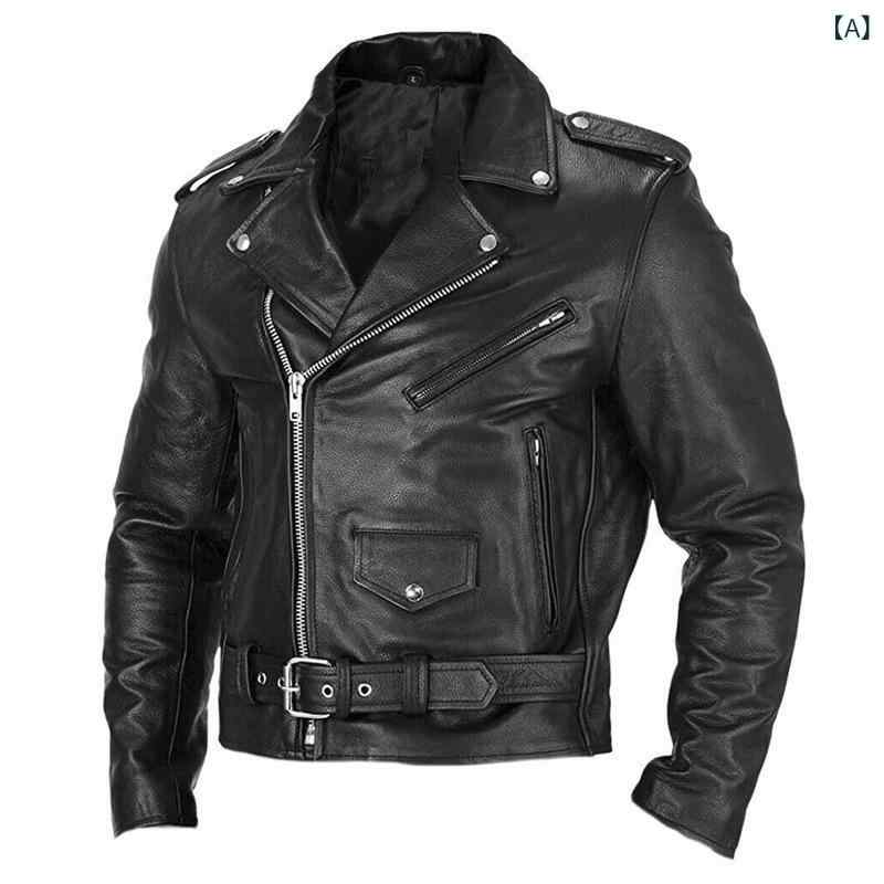 革ジャン メンズ ライダース PUレザー フェイクレザー ジップアップ スリムフィット パンクスタイル レギュラー丈 通年 ブラック レッド カジュアルアウター