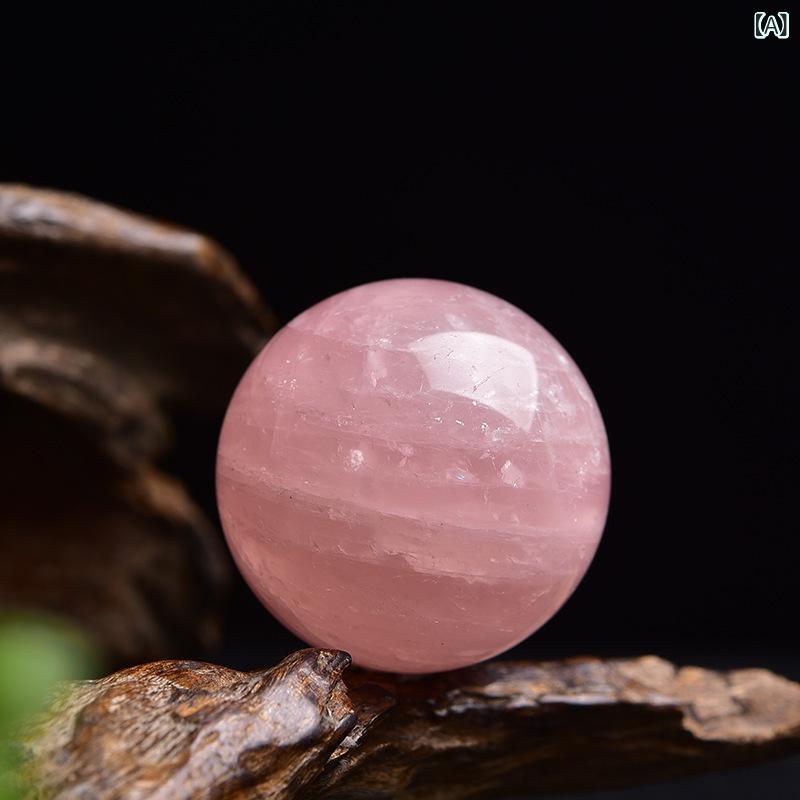 水晶玉 ローズクォーツ ピンク 水晶 天然石 丸玉 研磨 置物 インテリア オブジェ リビング 玄関 寝室 卓上 ヒーリング 癒し 飾り ラッキーアイテム|ラ・グラーヌ