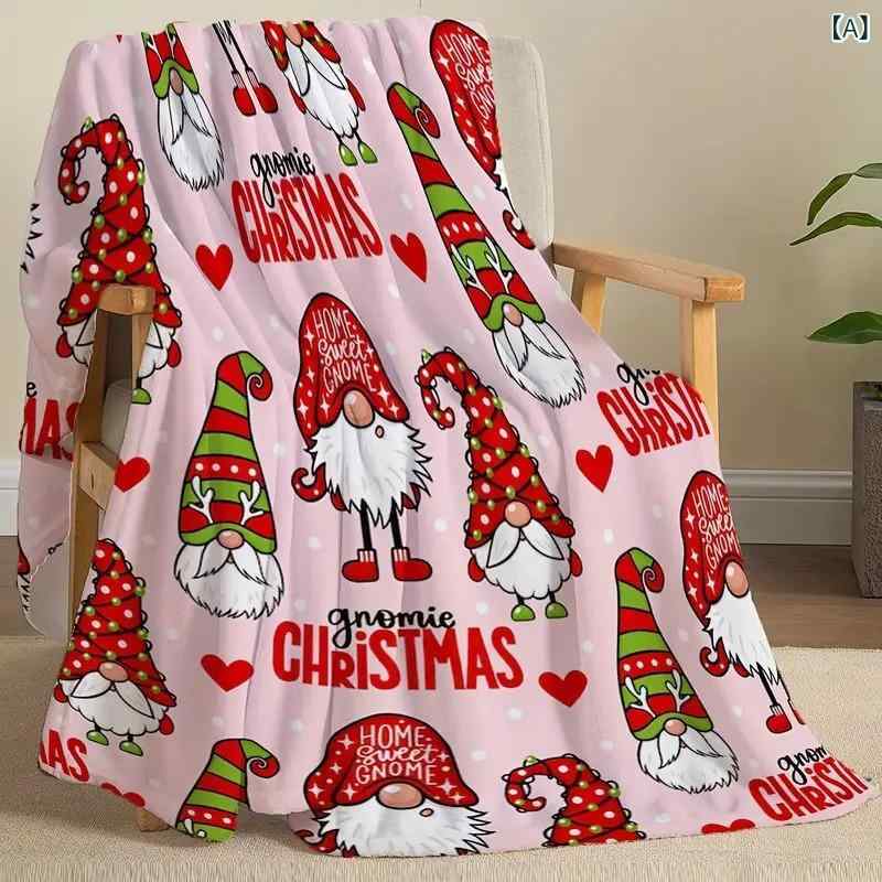 ブランケット クリスマス 小人柄 フランネル やわらか あたたかい 軽量 お昼寝 ソファ ベッド用 アウトドア レジャー ポリエステル製 オールシーズン 多機能 おしゃれ かわいい 防寒