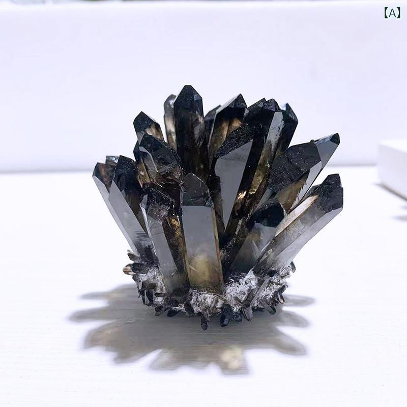 置物 天然石 パワーストーン スモーキークォーツ 煙水晶 クラスター 鉱物 原石 浄化 ヒーリング 風水 開運 インテリア オブジェ リビング オフィス 玄関 飾り