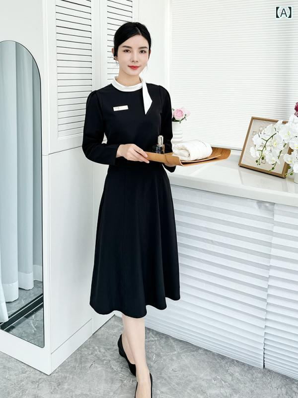ユニフォーム レディース 韓国風 新作 秋冬 高級感 上品 美容師 エステティシャン 作業服 制服 スキンケア 医療美容 受付 施術者 伸縮性 ストレッチ