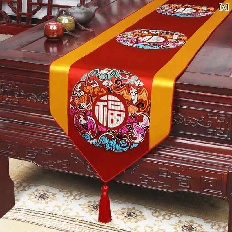テーブルランナー 中国風 禅スタイル クラシック 和モダン アジアン オリエンタル ダイニング 食卓 リビング 玄関 寝室 マルチカバー ベッドスロー テレビボードクロス 麻 吉祥柄