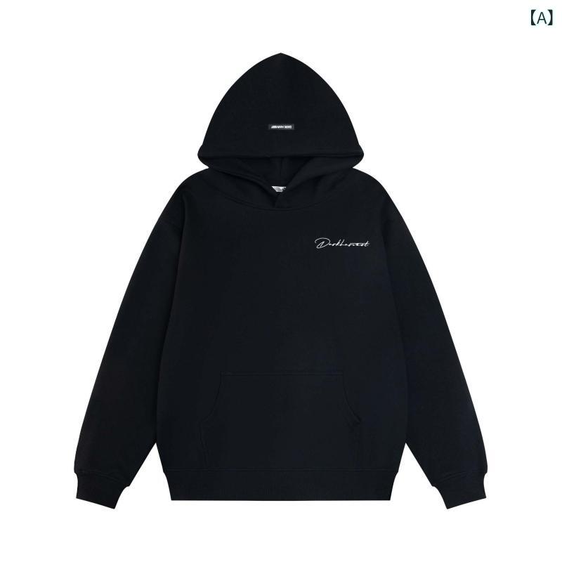 パーカー メンズ レディース ユニセックス ハイストリート オーバーサイズ ロゴ刺繍 裏起毛 綿混 カジュアル ヒップホップ プルオーバー スウェット フーディー 秋冬