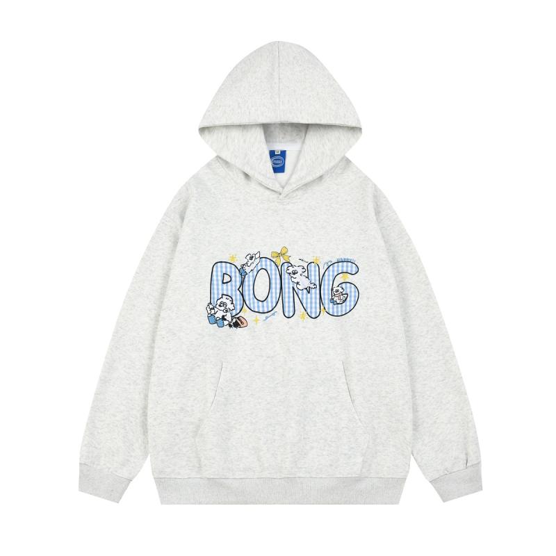 パーカー スウェット 男女兼用 ユニセックス メンズ アメカジ ストリート キャラクター アルファベット ロゴ 刺繍 ビッグシルエット ゆったり カジュアル 普段使い ペア カップル 綿混 秋冬 グレー 黒