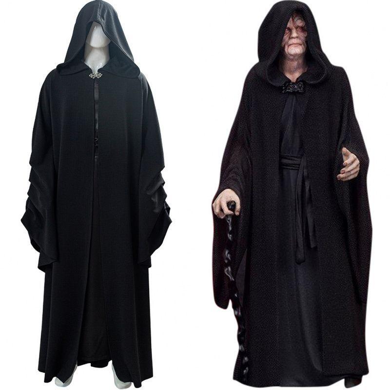 コスプレ 御召しもの ユニ一発やる ハロウィン でき事 寄り合い 仮面舞踏会 欧米 幻想曲 魔法つかい ナイト爵 黒 ボンネット付き添い人 袖付き添い人 ロング マント 衣裳 ポリエステル