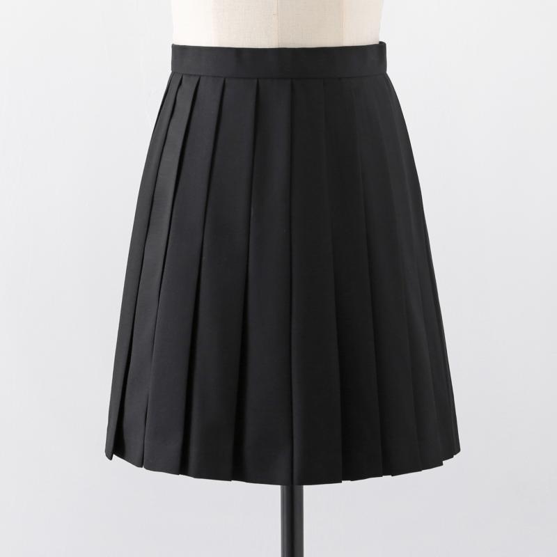 プリーツスカート 女子高校生 セーラー服 ミニ丈 ミモレ丈 ロング丈 型崩れしにくい ポリエステル 学生服 通学 カジュアル ブラック ネイビー
