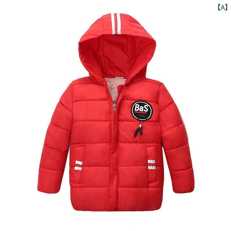 キッズ 男の子 中綿ジャケット フード付き 裏起毛 厚手 保温 防寒 ジップアップ 長袖 アウター 秋冬 普段使い 通園 通学 カジュアル