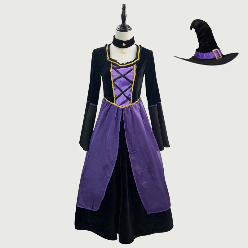 コスチューム レディース ハロウィン 魔女ドレス パープル ベルベット 仮装 パーティー イベント セクシー オリジナル パフォーマンス 舞台衣装