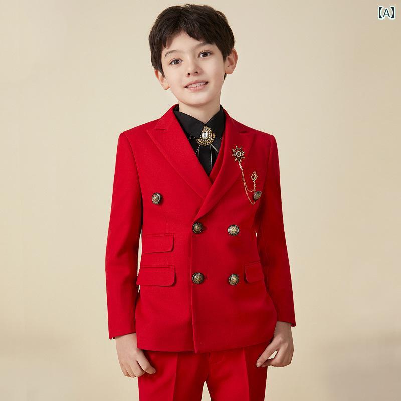 キッズスーツ 御坊っちゃん 御坊っちゃん フォーマル 儀式用背広 セットアップ 告げ知らせる会 一こま御召しもの 華燭の典 卒式 はいり込む式 韓国風 上衣 ズボン下 上下仕掛ける