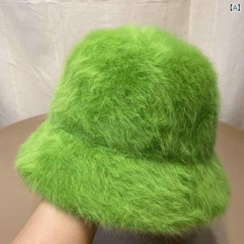 漁夫帽 レディース 小顔見え エコファー もこもこ ふわふわ バケットハット 秋冬 韓国ファッション 無地 防寒 保温 広いツバ 大人かわいい 普段使い