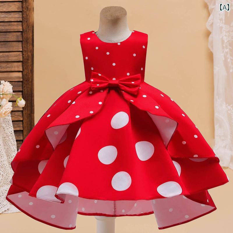 ワンピース 女の子用 キッズ ジュニア プリンセスフォーマルドレス レトロ クラシカル 花柄プリント リボン 切り替え かわいい Aライン 綿混 ポリエステル 発表会 結婚式 パーティー 普段使い レッド ピンク ホワイト ブラック 3-8歳 100-1