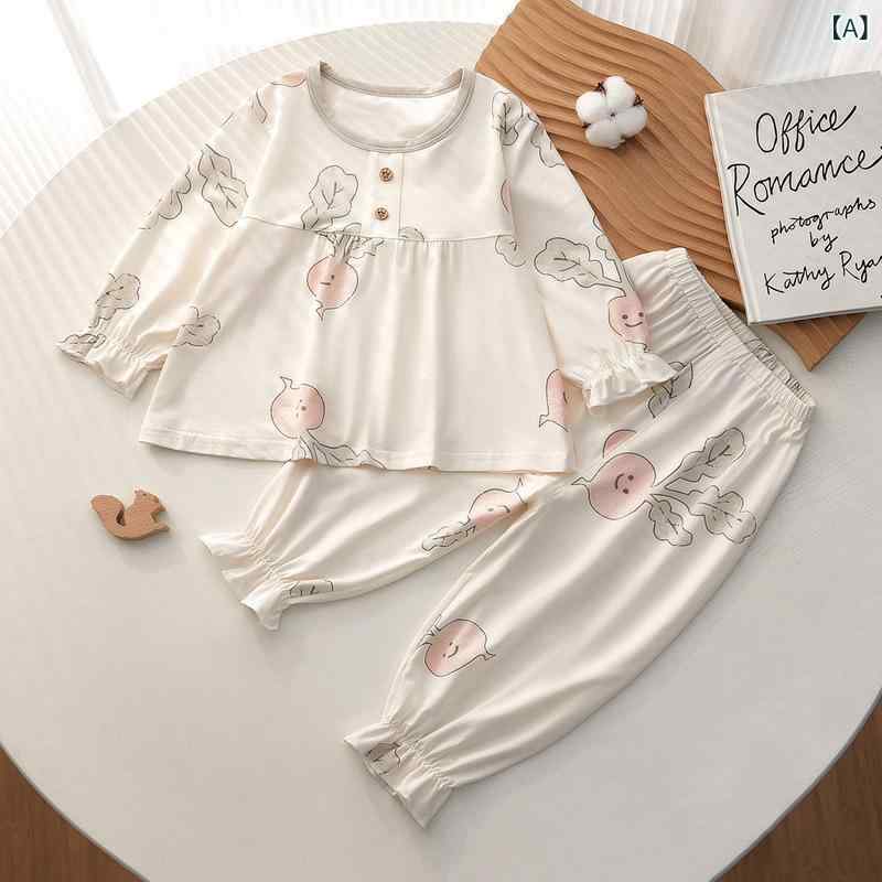 ルームウェア キッズ 女の子 モダール ワンピース パジャマ セットアップ かわいい 薄手 吸湿速乾 柔らかな肌触り 夏用 冷房対策 キャラクター ドット柄 ピンク イエロー カジュアル