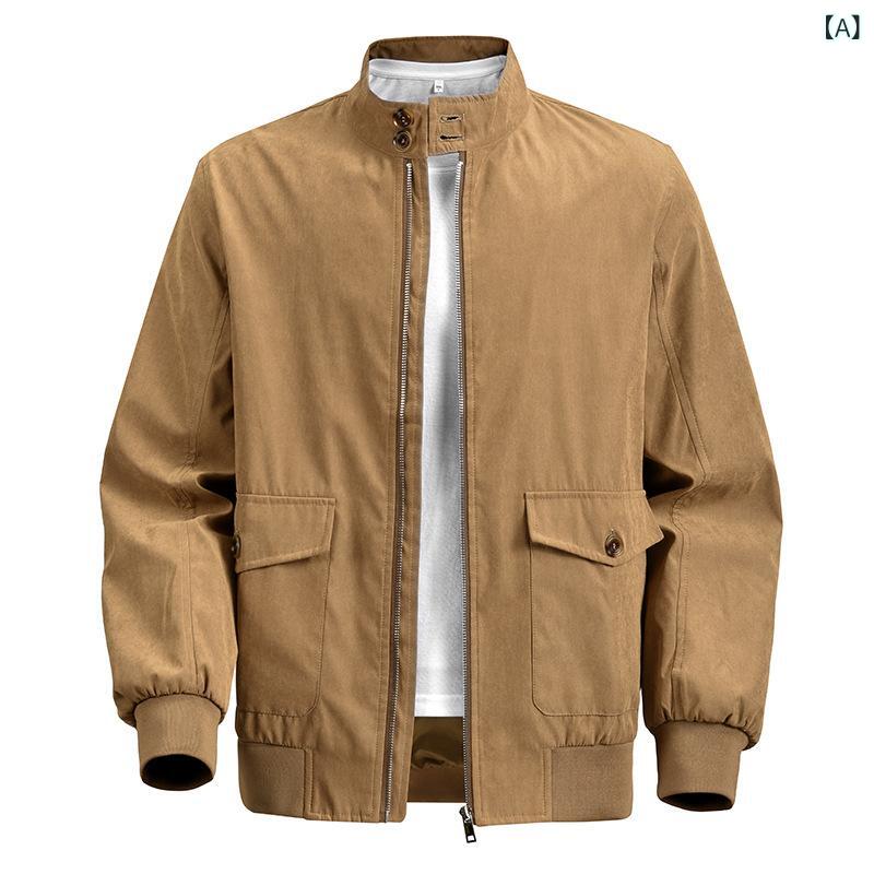 ジャケット メンズ 男性用 春秋 登山 通気性 トレンド 流行 シンプル スタンドカラー 立襟 アウター トップス ブルゾン