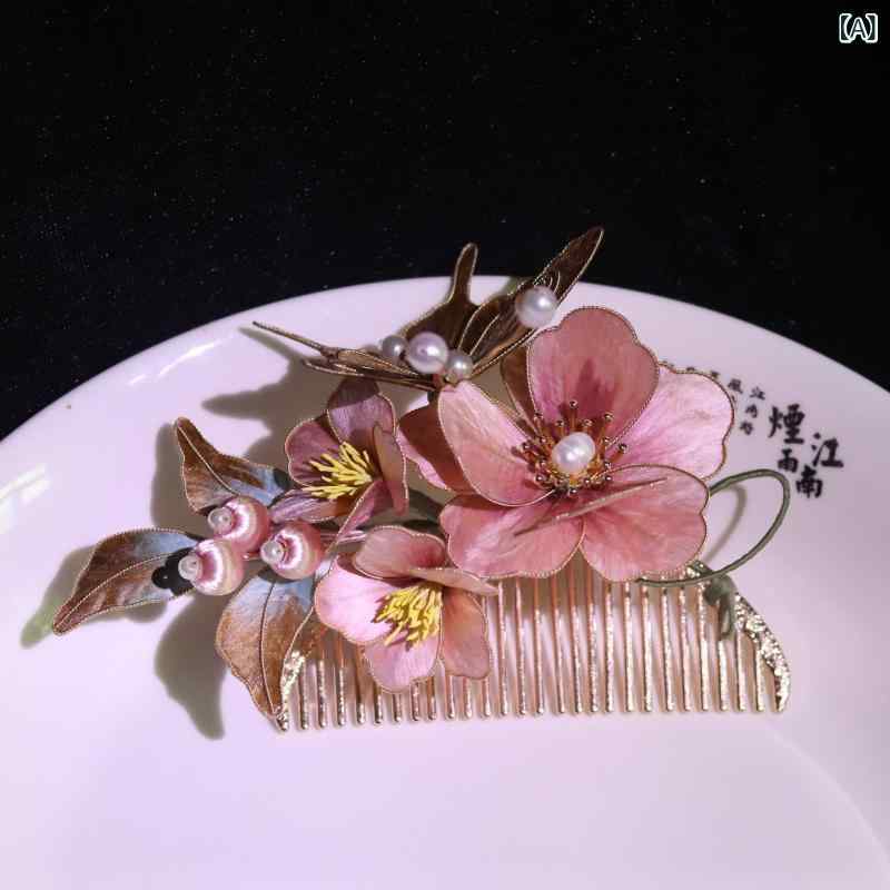 かんざし 伝統工芸 絨花 シルク 蝶 牡丹 フィリグリー 歩揺 パール 髪飾り レトロ クラシック 中華風 漢服 和装 着物 浴衣 アップヘア まとめ髪 結婚式 パーティー フォーマル 成人式 卒業式
