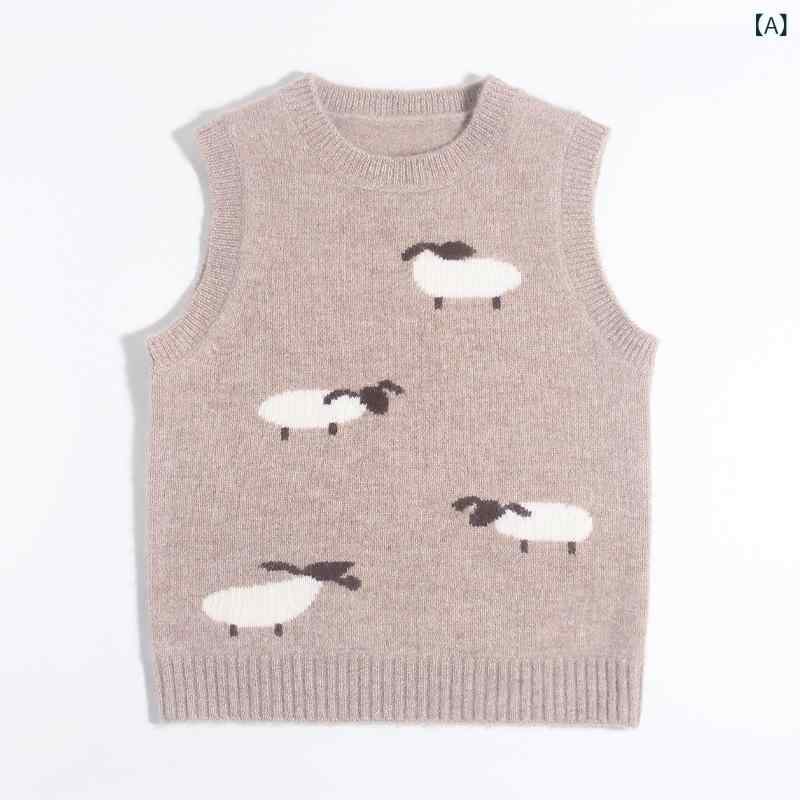 ベスト キッズ 子供 ベビー 男の子 女の子 カシミヤ ニット ラウンドネック ノースリーブ 厚手 暖かい 保温 防寒 重ね着 親子コーデ カジュアル 秋冬
