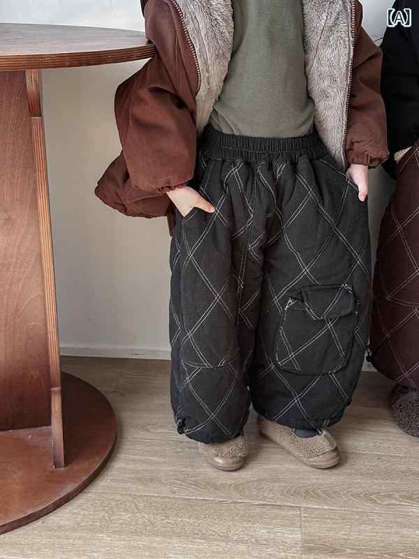 パンツ キッズ 男女兼用 男の子 女の子 秋冬 厚手 あったか キルティング コットン 綿 ワイド バルーン ゆったり 長ズボン ブラック ブラウン 普段使い 通園 お出かけ カジュアル 4,527円