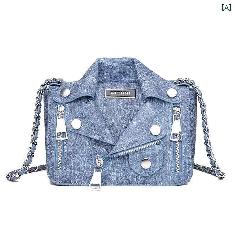 ショルダーバッグ レディース 女性用 デニム素材 スタッズ装飾 スクエア型 ミニバッグ 斜め掛け 肩掛け カジュアル ストリートファッション 春夏 普段使い マグネット開閉 ソフト ネイビー
