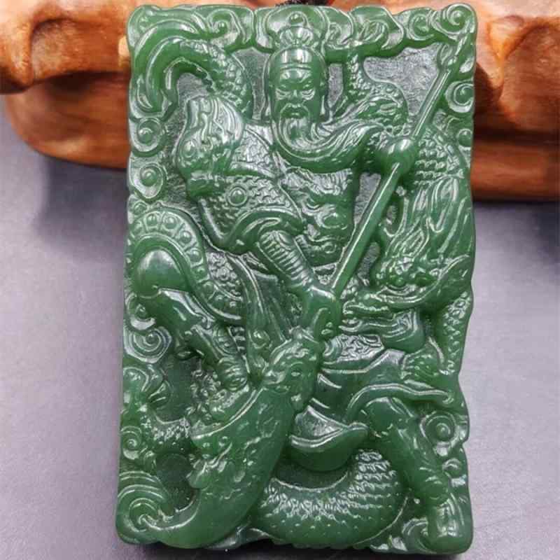 シャンデリヤ メンズ 和田玉 碧玉 関羽 武財神 財運 開運 巻き龍 昇龍 手当て 御前上等天然石 こと細かな刻みつける 両面捏ち上げる 重厚感あるかざり付ける品 商行為 フォーマル 心地よい 差し上げ物 差し上げ物