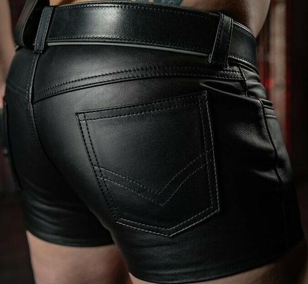 ショートパンツ メンズ PUレザー 無地 欧米風 タイトフィット スキニー 三分丈 黒 ブラック ストレッチ 伸縮性 カジュアル ストリート 普段使い 夏