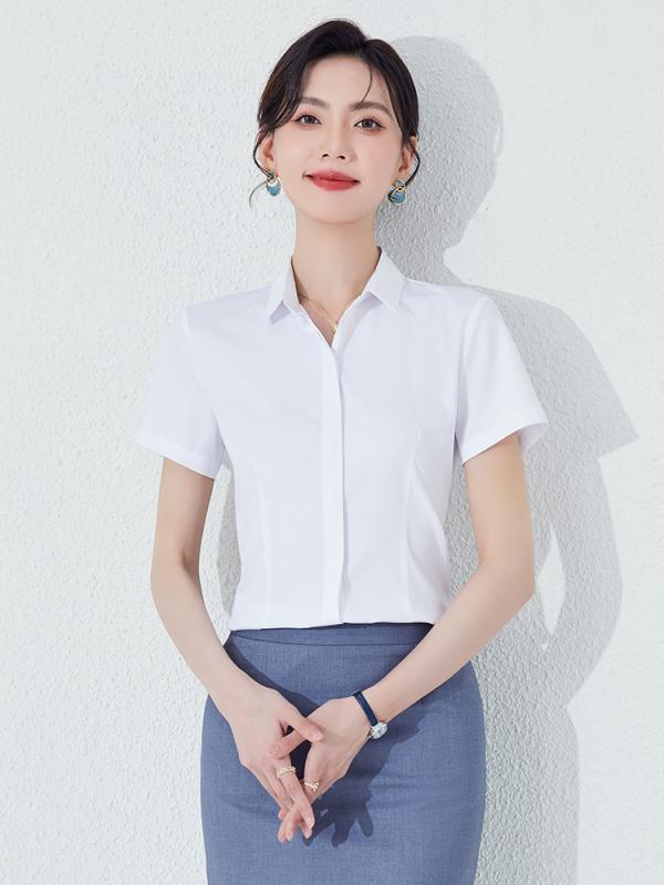 セットアップ レディース 半袖 オフィスブラウス 薄手 ホワイト フォーマル ビジネス 面接 事務服 制服 ミニ丈スカート 夏 通勤 ポリエステル レーヨン 上品