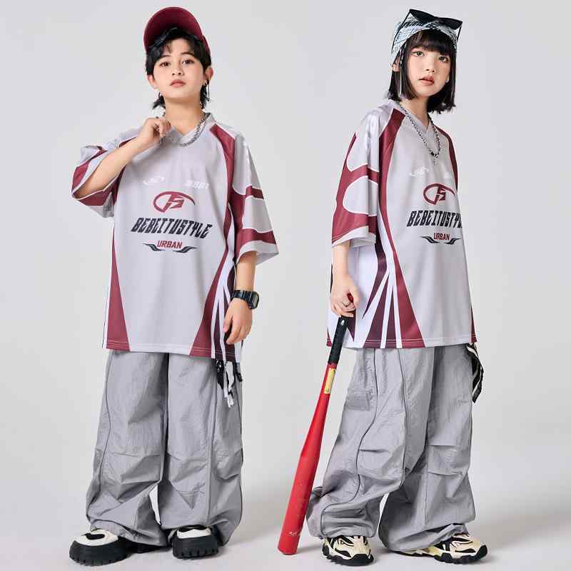 ダンスウェア キッズ 男の子 女の子 ストリートダンス ヒップホップ 衣装 セットアップ パフォーマンス 発表会 ステージ 春夏 切り替え 綿 ポリエステル混紡