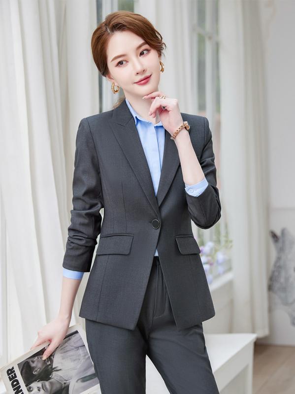 ビジネス オフィス制服 長袖 セットアップ ホテル フロント 受付 事務服 接客 営業 フォーマル 通勤 テーラードジャケット パンツ スカート ウール調 ストレッチ 防シワ