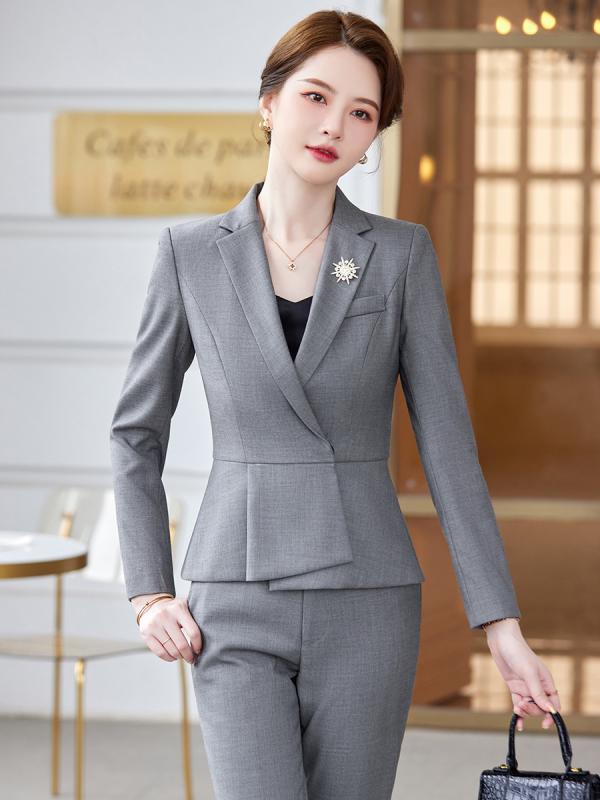 スーツ レディース 長袖 ホテル受付 美容師 エステティシャン ジュエリーショップ 不動産販売 オフィス 接客 ビジネス エレガント 上品 セットアップ