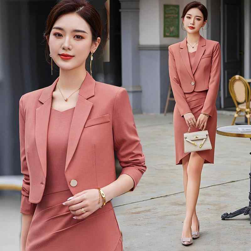 セットアップ レディース テーラードジャケット ワンピース アンサンブル ビジネス オフィス 通勤 事務服 ホテル受付 美容院 ユニフォーム 仕事着 フォーマル 高級感 春秋