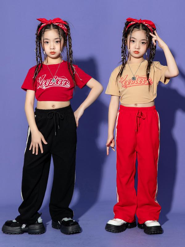ダンスウェア キッズ 女の子 ヒップホップ ストリート系 ジャズ チアダンス 発表会 ステージ イベント 衣装 コスチューム セットアップ クロップ丈 へそ出し ショートパンツ 綿 コットン 春夏