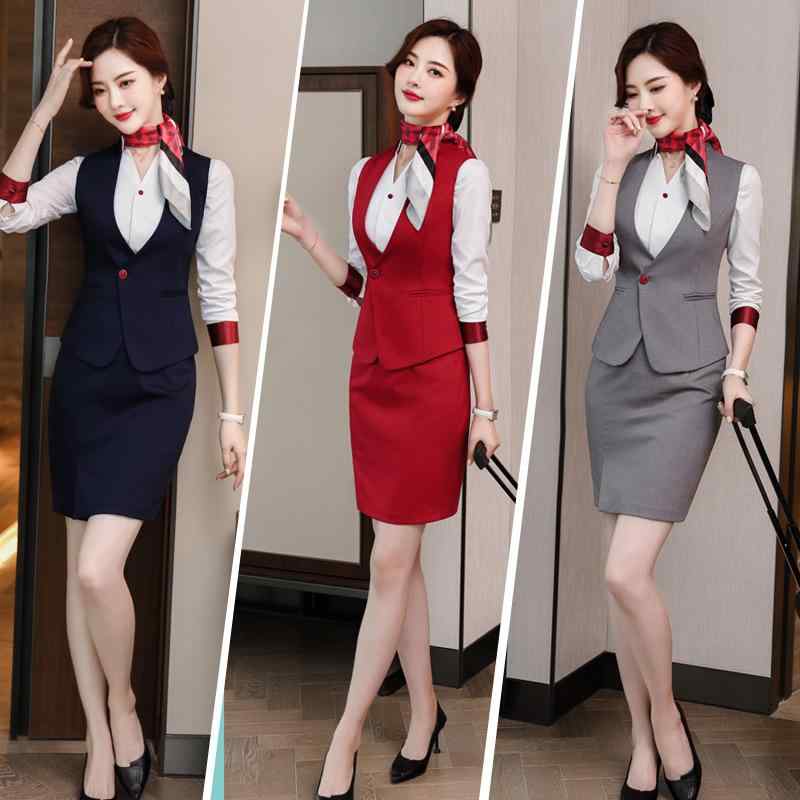 ベスト レディース 女性用 ベストスーツ セットアップ 事務服 オフィスウェア 制服 ユニフォーム 客室乗務員 鉄道乗務員 ホテルスタッフ 受付 美容師 宝飾店 販売 接客 サービス業 ノースリーブ ストレッチ ビジカジ