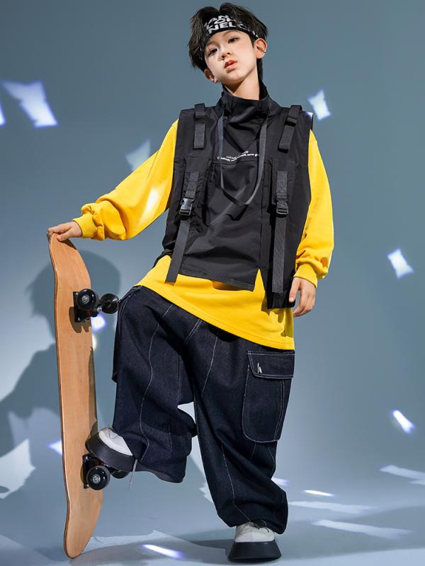 Tシャツ キッズ 男の子 女の子 男女兼用 BBOY ヒップホップ ストリートダンス 衣装 練習着 ダンスウェア クール 長袖 綿 コットン プリント カジュアル トップス